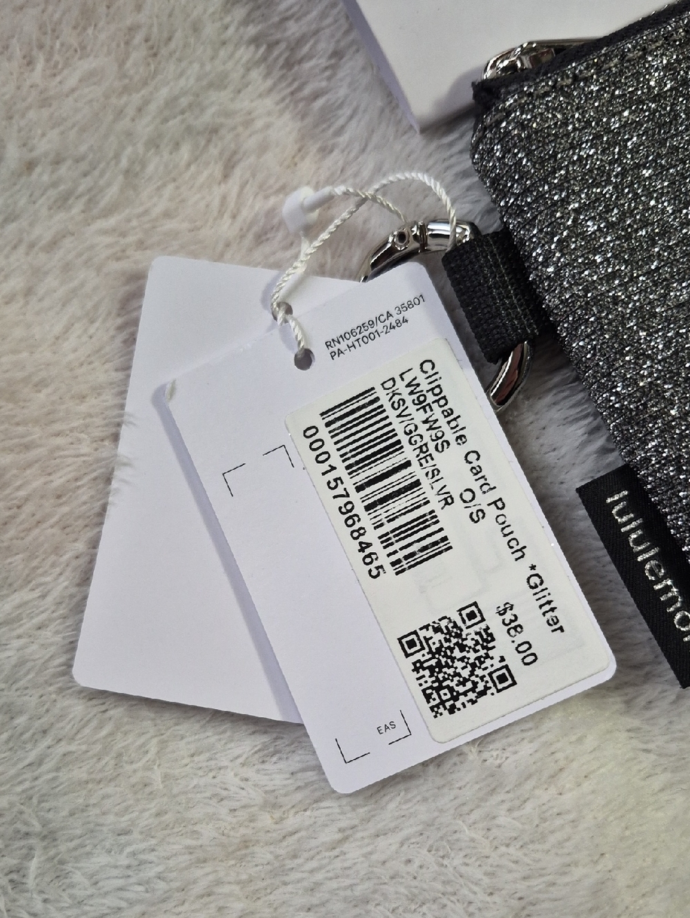 Lululemon Clippable Card Pouch Glitter And Glow On Hair Ties NWT - Picture 3 of 10